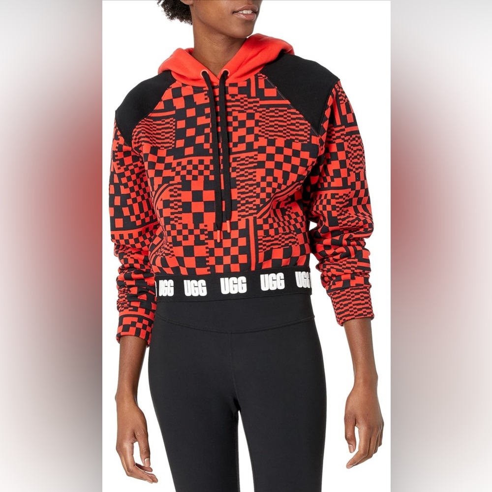 UGG Women's Mallory Cropped Hoodie Checks